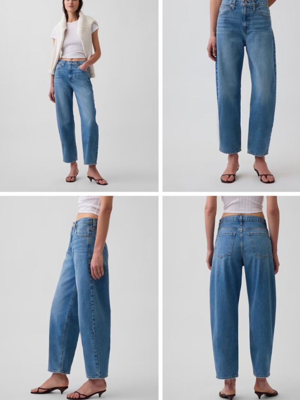 NWT! GAP High Rise Crop Barrel Jeans - 26P/2P - Medium Indigo wash (sold out)